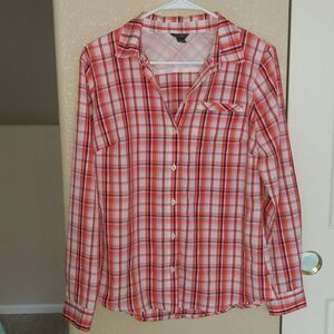 Eddie Bauer Women's Button up Plaid Shirt Small